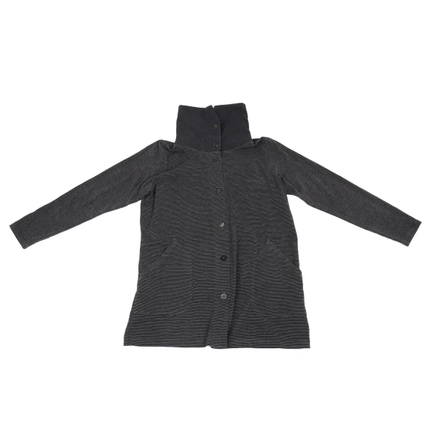 Y's for living Acrylic Blend Velour Striped Cardigan K-176314_002