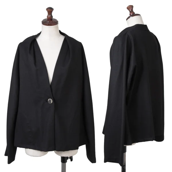 Y's for living Wool Stretch Collarless Jacket Black M K-176316_001