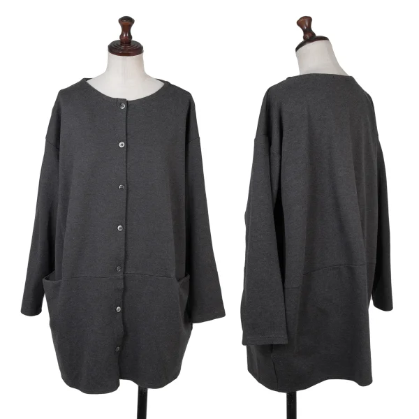 Y's for living Acrylic Blend Stretch Collarless Jacket Grey S-M K-176317_001