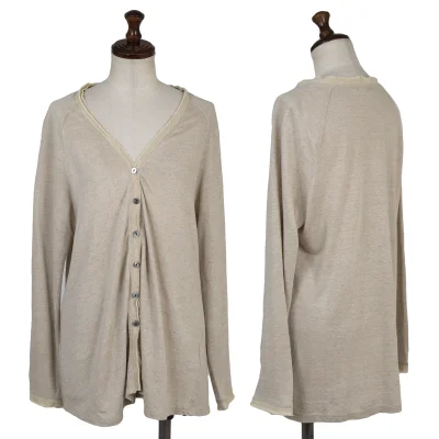 Y's for living Linen Cut-off Switching Cardigan