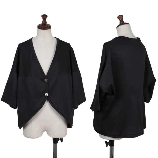 Y's for living Cotton Poly Round Hem Cardigan Navy S-M K-176319_001