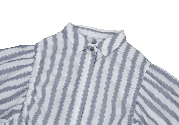 Y's for living Cotton Gather Striped Short Sleeve Shirt K-176323_003