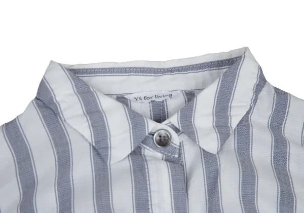 Y's for living Cotton Gather Striped Short Sleeve Shirt K-176323_004