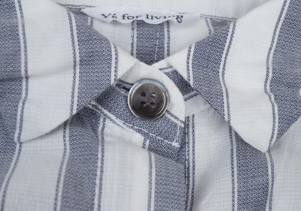 Y's for living Cotton Gather Striped Short Sleeve Shirt K-176323_005