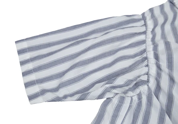 Y's for living Cotton Gather Striped Short Sleeve Shirt K-176323_006