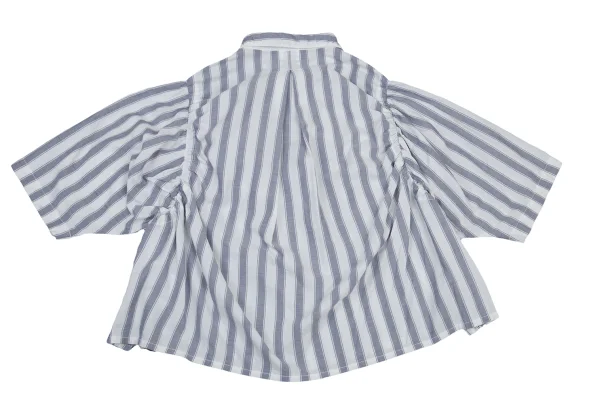 Y's for living Cotton Gather Striped Short Sleeve Shirt K-176323_010