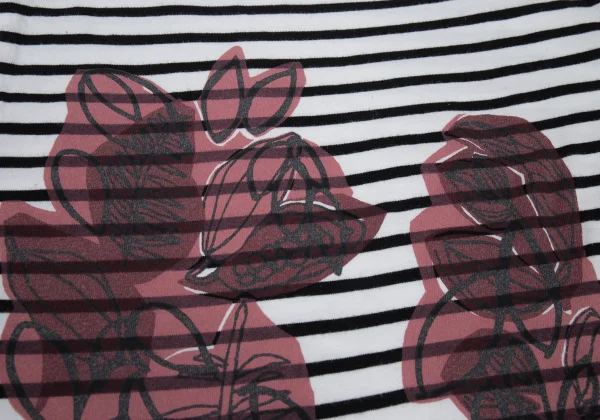Y's for living Striped Botanical Print Top K-176328_005