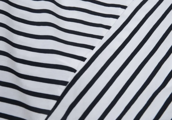 Y's for living Cotton Striped Panel Asymmetrical Design Top K-176332_008