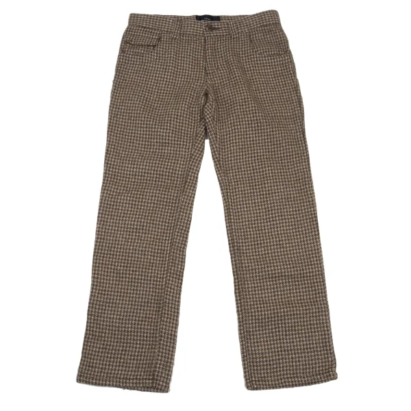 tricot COMME des GARCONS Alpaca Blend Houndstooth Pants Beige,Brown M K-176338_001