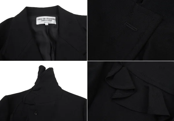 ローブドシャンブル コムデギャルソンrobe de chambre COMME des GARCONS デザイン織りセットアップ 黒L K-176343_005
