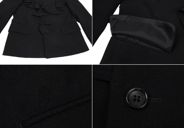 ローブドシャンブル コムデギャルソンrobe de chambre COMME des GARCONS デザイン織りセットアップ 黒L K-176343_008