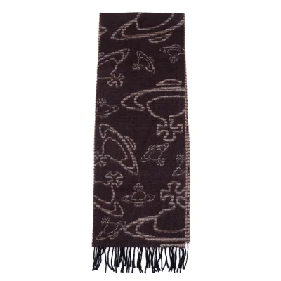 Vivienne Westwood Wool Acrylic Orb Stripe Fringe Stole