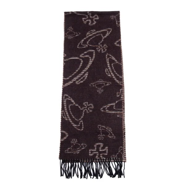 Vivienne Westwood Wool Acrylic Orb Stripe Fringe Stole K-176357_004