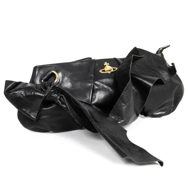Vivienne Westwood Orb Embellished Leather Han Bag Black  K-176359_001