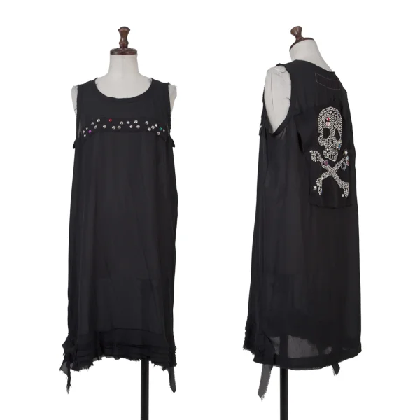 JUNYA WATANABE MAN PINK COMME des GARCONS Back Skull Sleeveless Dress Black S K-176367_001