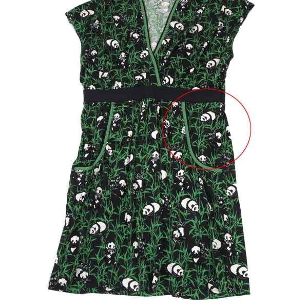 VIVIENNETAM Silk Animal Print V-neck Sleeveless Dress K-176369_006