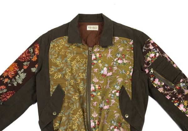 PINK HOUSE Quilted-Lining Padded Floral Patch Blouson K-176371_003