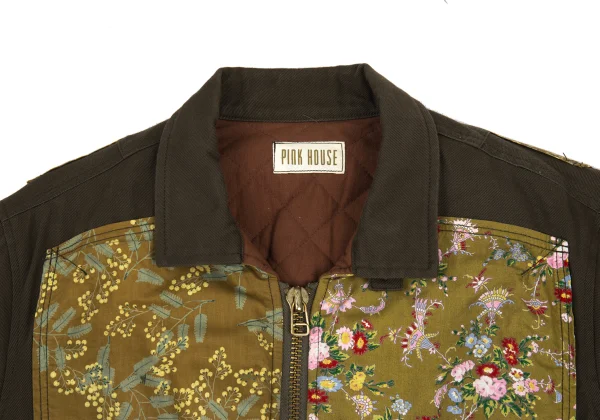 PINK HOUSE Quilted-Lining Padded Floral Patch Blouson K-176371_004