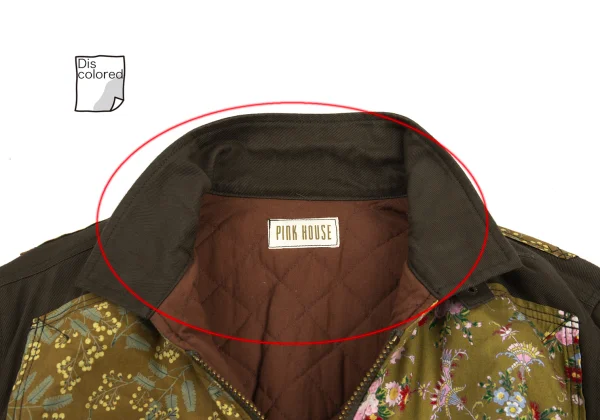 PINK HOUSE Quilted-Lining Padded Floral Patch Blouson K-176371_005