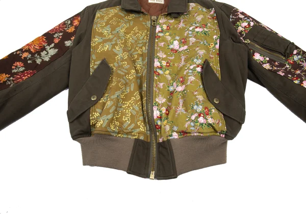 PINK HOUSE Quilted-Lining Padded Floral Patch Blouson K-176371_012