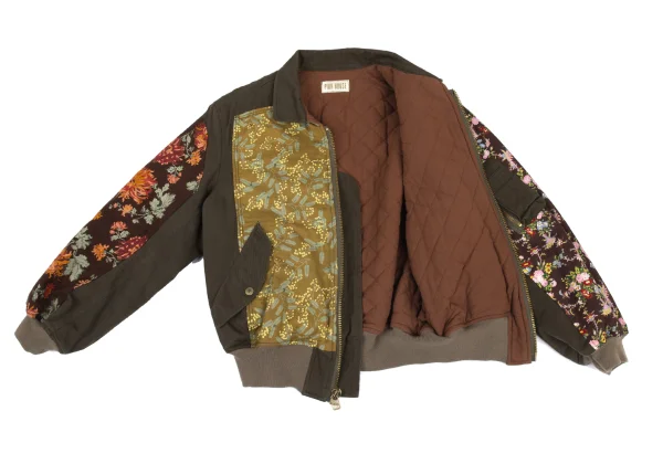 PINK HOUSE Quilted-Lining Padded Floral Patch Blouson K-176371_014