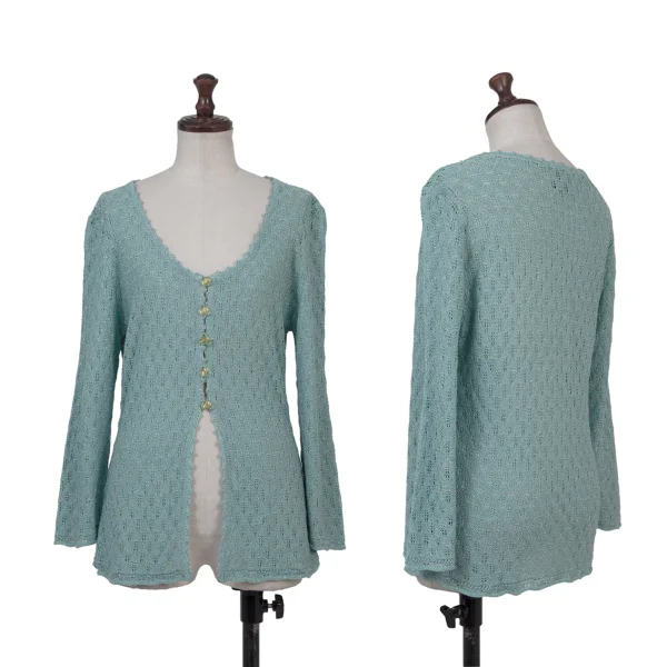 CHRISTIAN LACROIX BAZAR Glitter Knit Cardigan Sky blue S-M K-176372_001