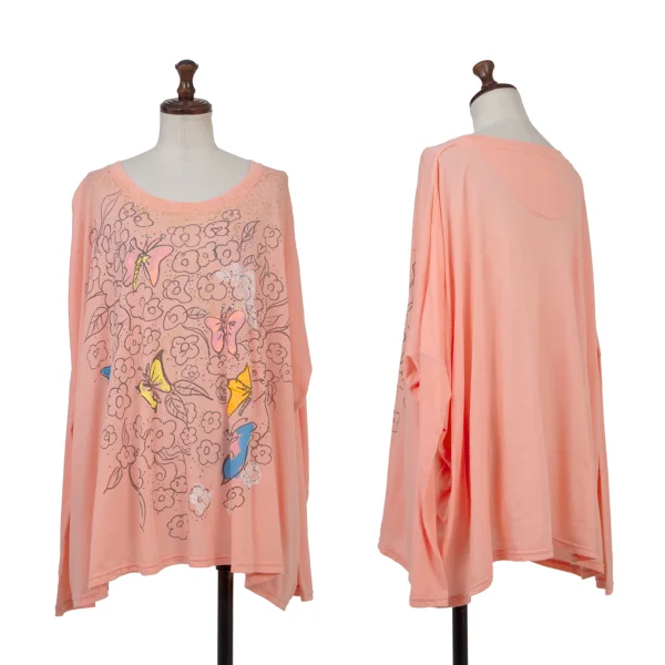 TSUMORI CHISATO Butterfly Floral Print Wide Top Pink 2 K-176374_001