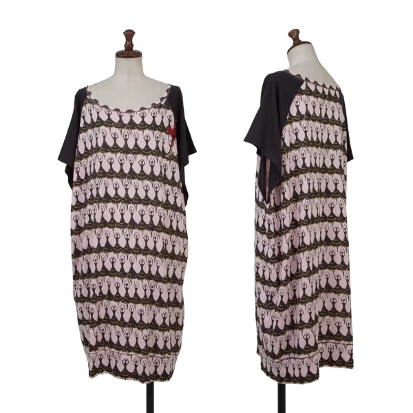 TSUMORI CHISATO Ballerina Print Tunic Black,Pink,Gold 2 K-176376_001