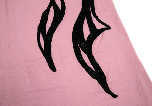 TSUMORI CHISATO Glittery Flocked Print Switching Sleeveless Tunic K-176377_010