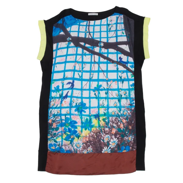 TSUMORI CHISATO Switching Floral Print Sleeveless Tunic K-176378_002