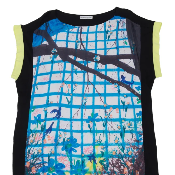 TSUMORI CHISATO Switching Floral Print Sleeveless Tunic K-176378_003