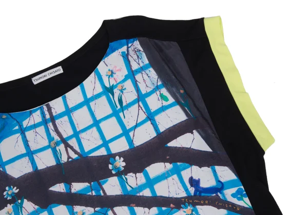 TSUMORI CHISATO Switching Floral Print Sleeveless Tunic K-176378_005