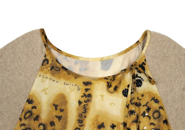 TSUMORI CHISATO Knit Switching Leopard Silk Tunic K-176379_004