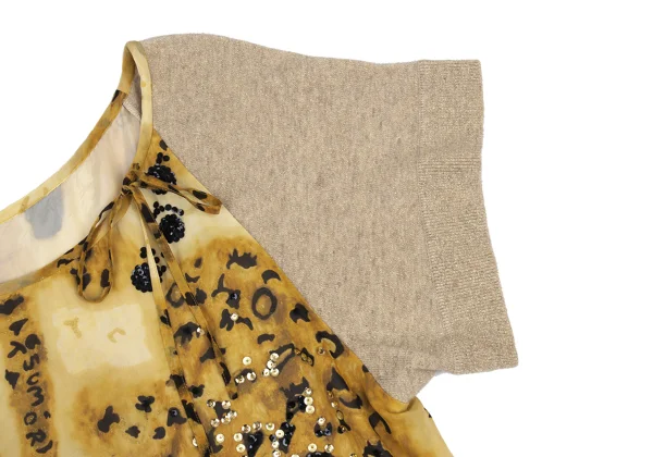 TSUMORI CHISATO Knit Switching Leopard Silk Tunic K-176379_007