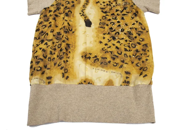 TSUMORI CHISATO Knit Switching Leopard Silk Tunic K-176379_008