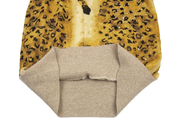 TSUMORI CHISATO Knit Switching Leopard Silk Tunic K-176379_010