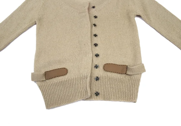 TSUMORI CHISATO Leather Switching Snap Knit Cardigan K-176380_009