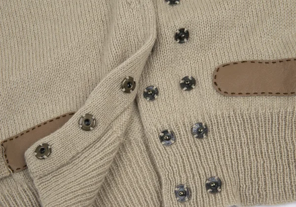 TSUMORI CHISATO Leather Switching Snap Knit Cardigan K-176380_011