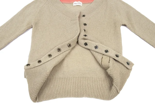 TSUMORI CHISATO Leather Switching Snap Knit Cardigan K-176380_012