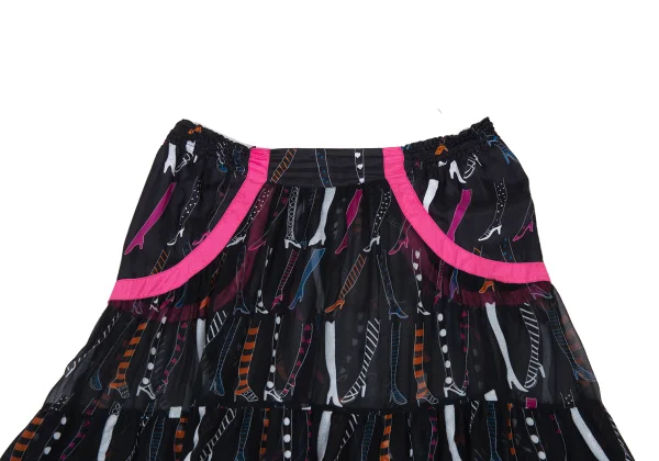 TSUMORI CHISATO Heel Print Sheer Silk Skirt K-176381_003