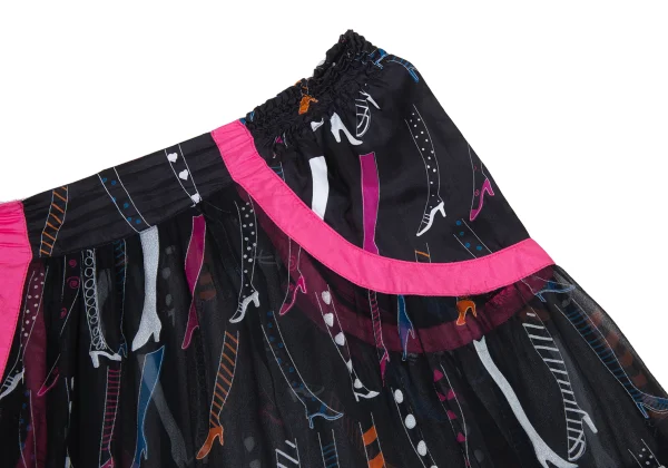 TSUMORI CHISATO Heel Print Sheer Silk Skirt K-176381_005