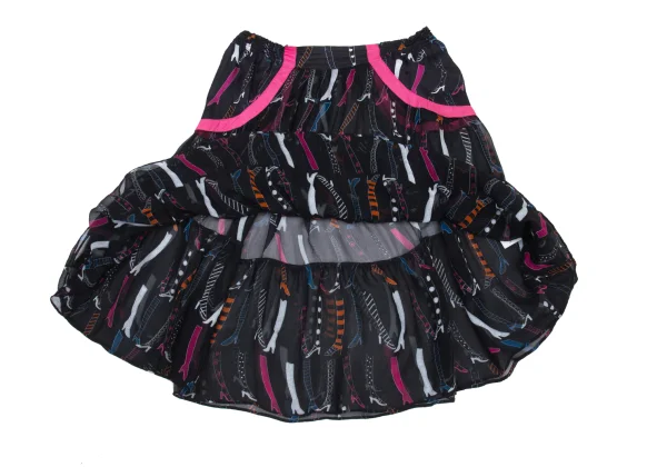 TSUMORI CHISATO Heel Print Sheer Silk Skirt K-176381_008
