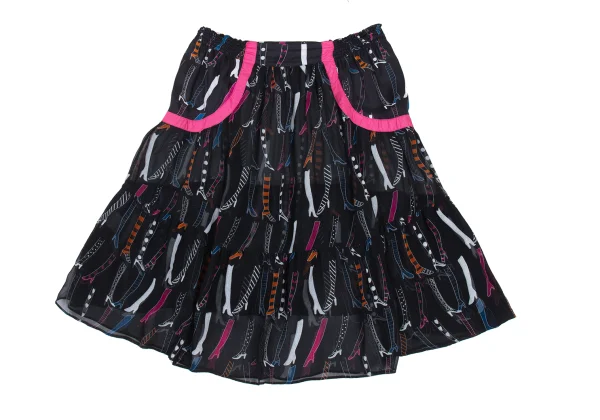 TSUMORI CHISATO Heel Print Sheer Silk Skirt K-176381_009