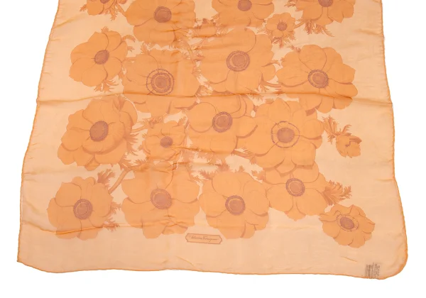 Salvatore Ferragamo Floral Printed Silk Scarf K-176390_003