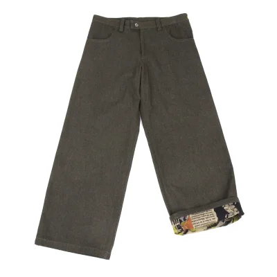 Y's Shotaro Ishinomori Comic Print Lining Wide Pants