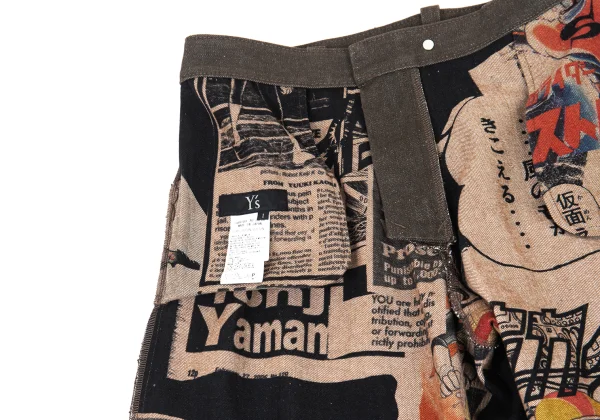 Y's Shotaro Ishinomori Comic Print Lining Wide Pants K-176423_010