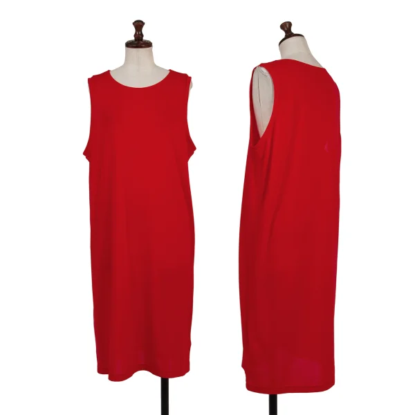 Yohji Yamamoto FEMME Nylon Stretch Sleeveless Dress Red 2 K-176425_001