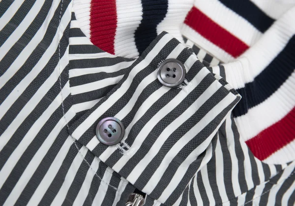 THOM BROWNE Rib Switching Stripe Zip Blouson K-176429_004