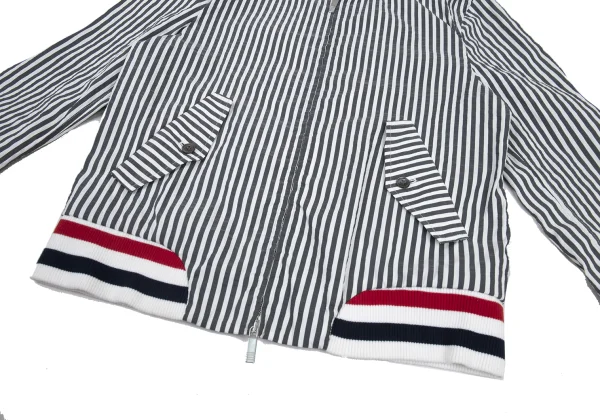 THOM BROWNE Rib Switching Stripe Zip Blouson K-176429_009