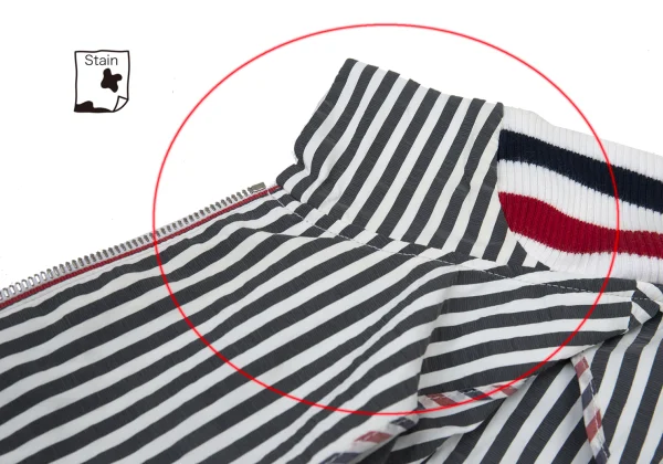 THOM BROWNE Rib Switching Stripe Zip Blouson K-176429_013